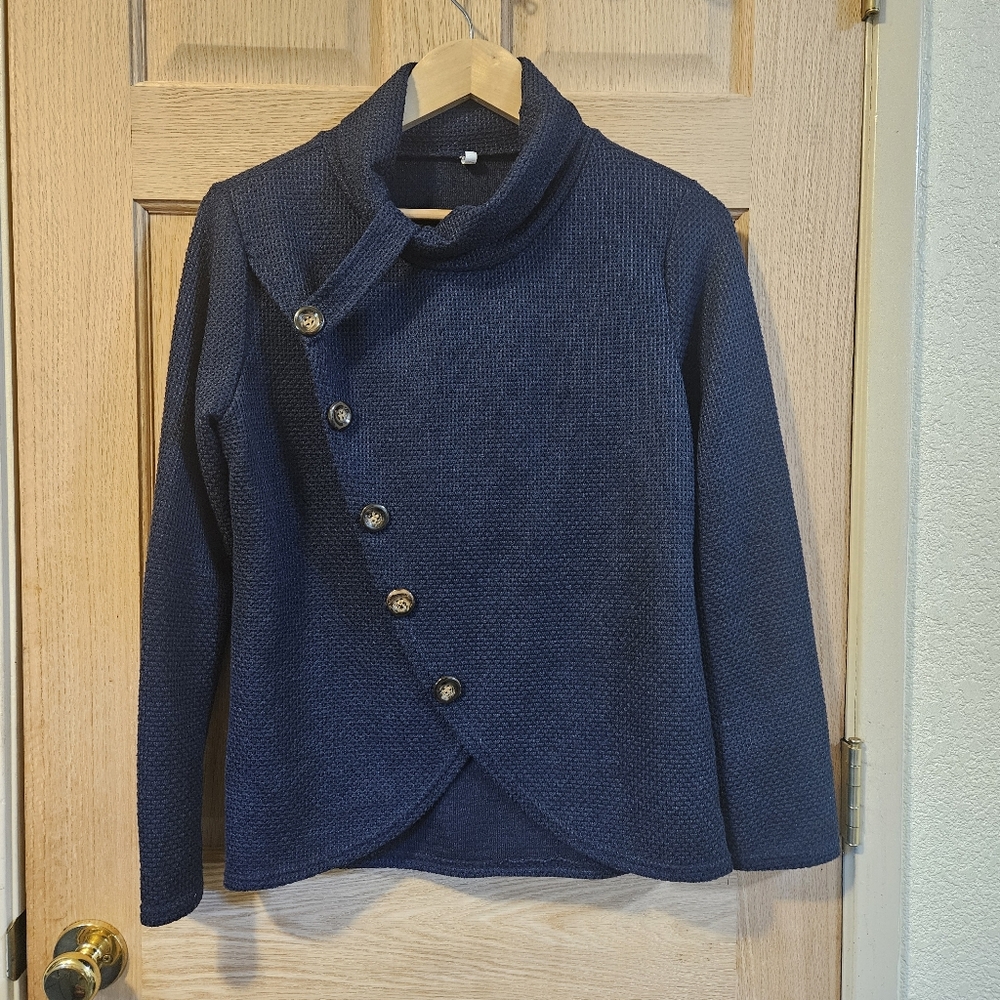 2XL Navy Turtleneck Sweater